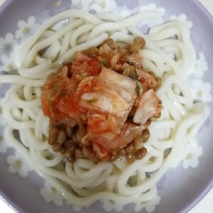 ねば〜辛〜★「納豆キムチうどん」